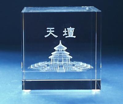 企業贈品最佳選擇-雷射水晶內雕紀念品-北京天壇